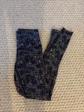 Lulu Lemon, High Waisted, Black and White Marled Leggings